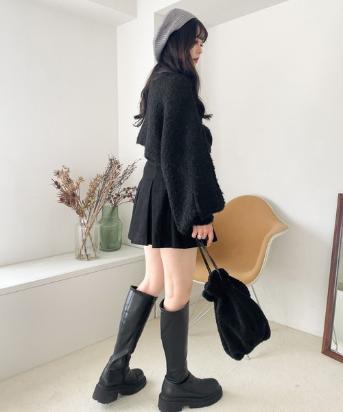 Heather（ヘザー）の「ニットベレー　184181（ハンチング/ベレー帽・レディース・グレー/ブラック・ONE SIZE）」の12枚目の写真