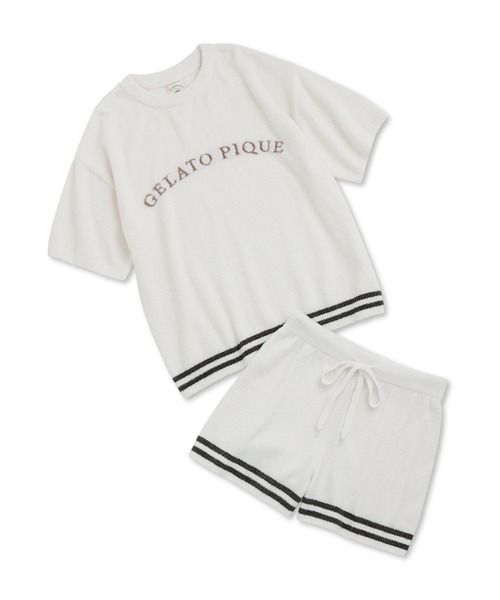 gelato pique（ジェラートピケ）の「スムーズィーロゴジャガードプルオーバー＆ショートパンツSET（ルームウェア/パジャマ・レディース・アイボリー/チャコールグレー/ピンク/ミント・FREE）」の5枚目の写真