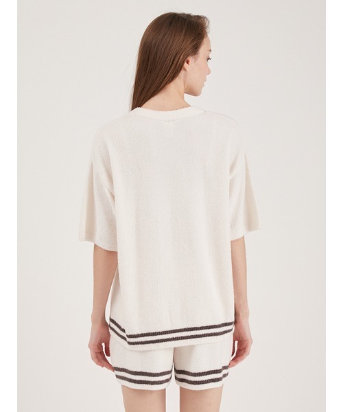 gelato pique（ジェラートピケ）の「スムーズィーロゴジャガードプルオーバー＆ショートパンツSET（ルームウェア/パジャマ・レディース・アイボリー/チャコールグレー/ピンク/ミント・FREE）」の7枚目の写真