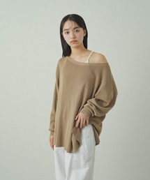 【earthy_】エコリッチオフショルニット