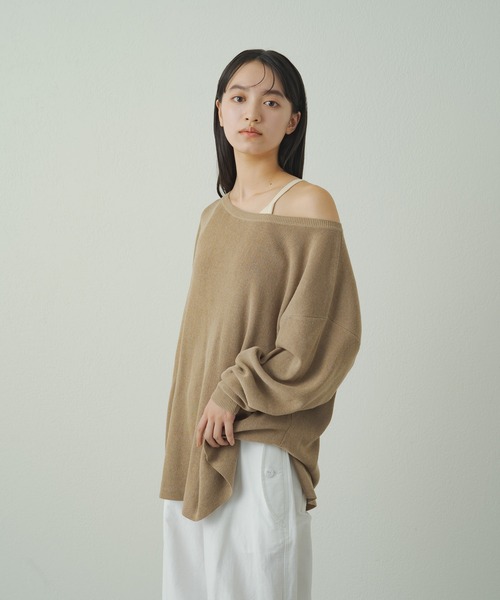 ニット セーター 「同素材あり」アイシーコットンオフショルニット レディース 人気シリーズに新型登場！】アイシーコットンオフショルニット