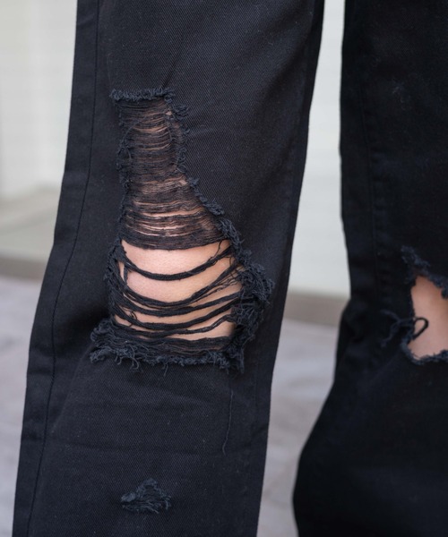 WEGO（ウィゴー）の「WEGO/ヘビークラッシュローライズパンツ（デニムパンツ・レディース・インディゴブルー/ホワイト/ライトインディゴブルー/ブラック/ブラック系その他/コバルトブルー・SMALL/MEDIUM）」の13枚目の写真