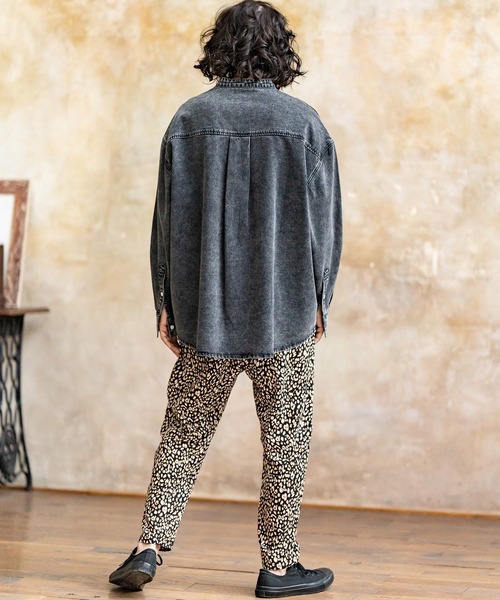 CAMBIO(カンビオ)の「ms5231-Chemical Wash Band Collar Denim Shirts シャツ(シャツ/ブラウス・メンズ・インディゴブルー/ブラック・M/S/L)」の15枚目の写真