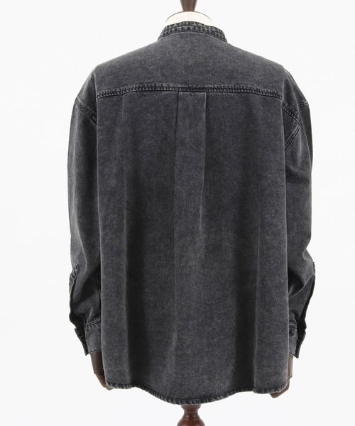 CAMBIO(カンビオ)の「ms5231-Chemical Wash Band Collar Denim Shirts シャツ(シャツ/ブラウス・メンズ・インディゴブルー/ブラック・M/S/L)」の17枚目の写真