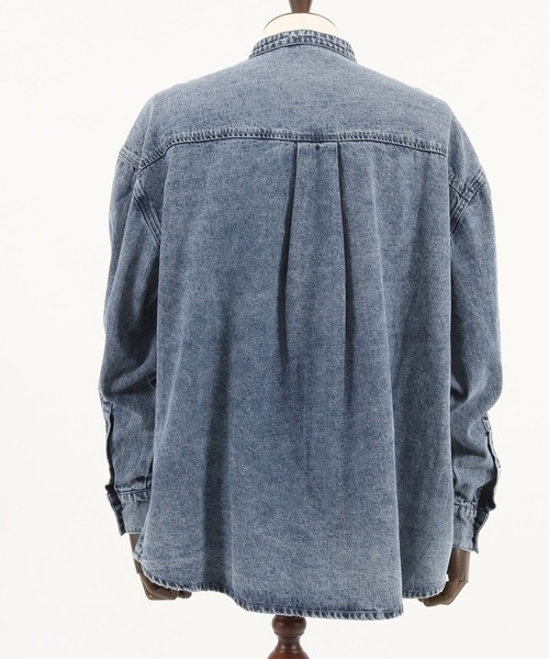 CAMBIO(カンビオ)の「ms5231-Chemical Wash Band Collar Denim Shirts シャツ(シャツ/ブラウス・メンズ・インディゴブルー/ブラック・M/S/L)」の19枚目の写真