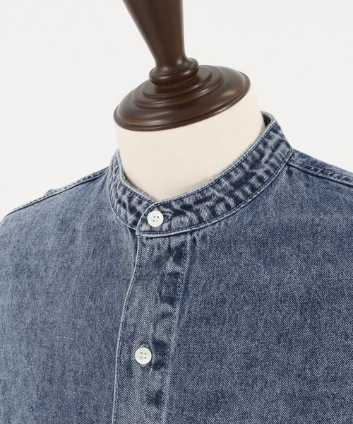 CAMBIO(カンビオ)の「ms5231-Chemical Wash Band Collar Denim Shirts シャツ(シャツ/ブラウス・メンズ・インディゴブルー/ブラック・M/S/L)」の20枚目の写真