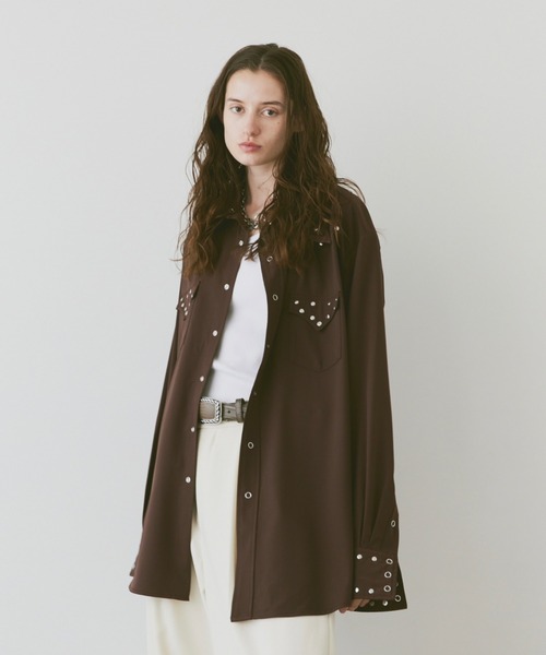 soerte（ソエルテ）の「Oversize studs western shirt / オーバーサイズスタッズウエスタンシャツ（シャツ/ブラウス・メンズ・イエロー/グリーン/ブラウン・1/2/3）」の15枚目の写真