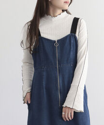 fredy emue | デニムフロントジップ ジャンスカ(ジャンパースカート)