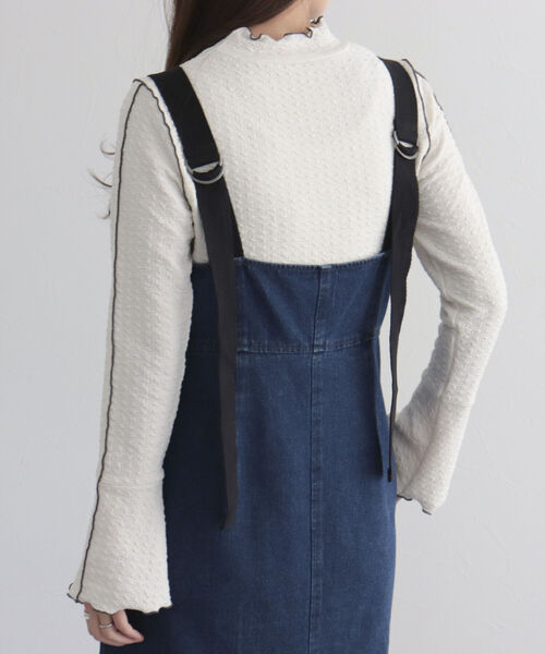 fredy emue（フレディエミュ）の「デニムフロントジップ ジャンスカ（ジャンパースカート・レディース・ブラック/ブルー・38）」の8枚目の写真