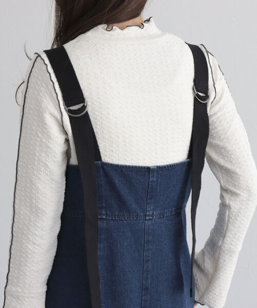 fredy emue（フレディエミュ）の「デニムフロントジップ ジャンスカ（ジャンパースカート・レディース・ブラック/ブルー・38）」の9枚目の写真