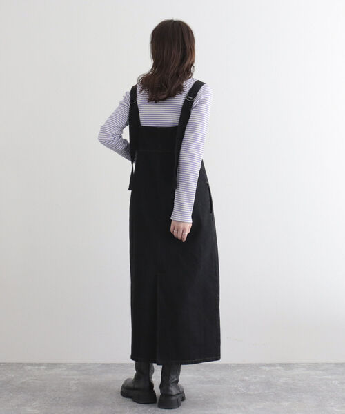 fredy emue（フレディエミュ）の「デニムフロントジップ ジャンスカ（ジャンパースカート・レディース・ブラック/ブルー・38）」の15枚目の写真