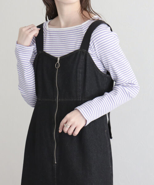 fredy emue（フレディエミュ）の「デニムフロントジップ ジャンスカ（ジャンパースカート・レディース・ブラック/ブルー・38）」の17枚目の写真