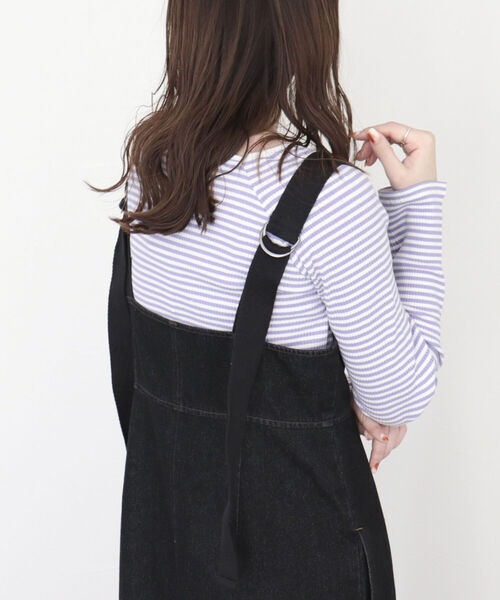 fredy emue（フレディエミュ）の「デニムフロントジップ ジャンスカ（ジャンパースカート・レディース・ブラック/ブルー・38）」の20枚目の写真