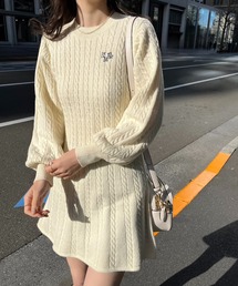 one after another NICE CLAUP | 【LIMMSE】ワンポイント刺繍ニットワンピース(ワンピース)