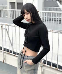 Lace up cropped tops / レースアップクロップドトップス
