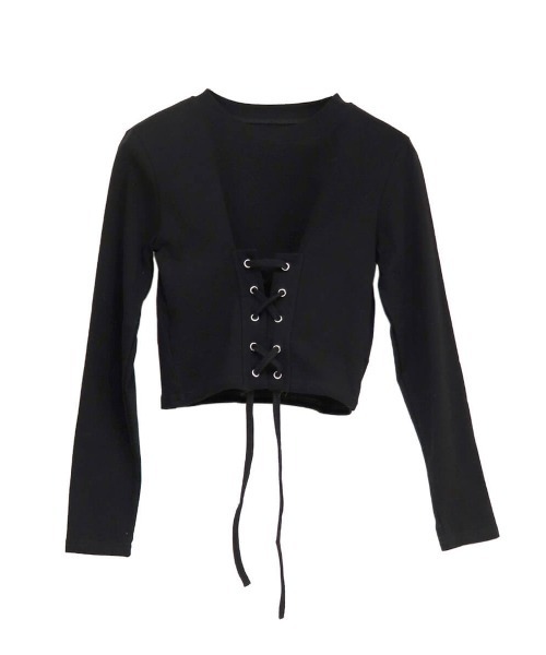 Lace up cropped tops / レースアップクロップドトップス（T