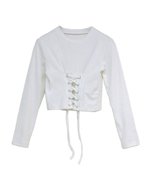 Lace up cropped tops / レースアップクロップドトップス（T