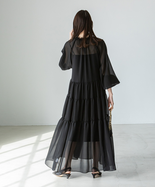 NOBLE　シアーティアードワンピース Noble（ノーブル）の「シアーシフォンティアードワンピース