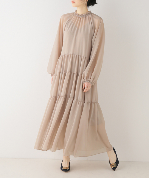 Noble（ノーブル）の「シアーシフォンティアードワンピース  