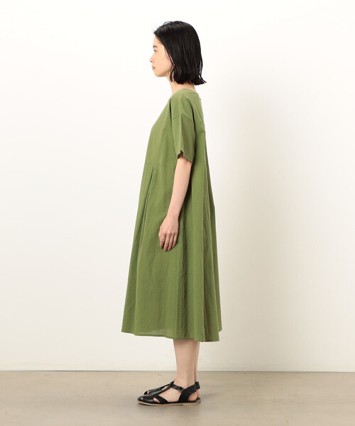 ONIGIRI(オニギリ)の「2WAY アッパッパ 半袖 ワンピース(ワンピース・レディース・ベージュ/オレンジ/イエロー/ブラウン/オリーブ/ネイビー・MEDIUM/LARGE)」の22枚目の写真