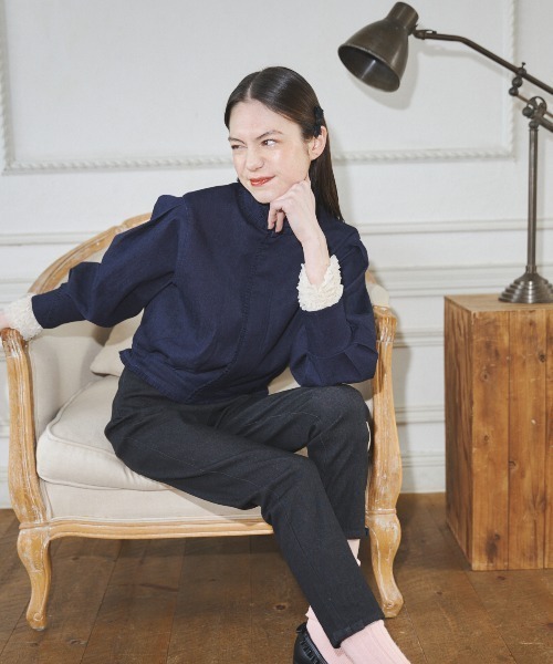 MIRO AMURETTE（ミロアミュレット）の「ribbon paris denim pants/裾リボンデニム（デニムパンツ・レディース・ブラック・SMALL/MEDIUM）」の9枚目の写真