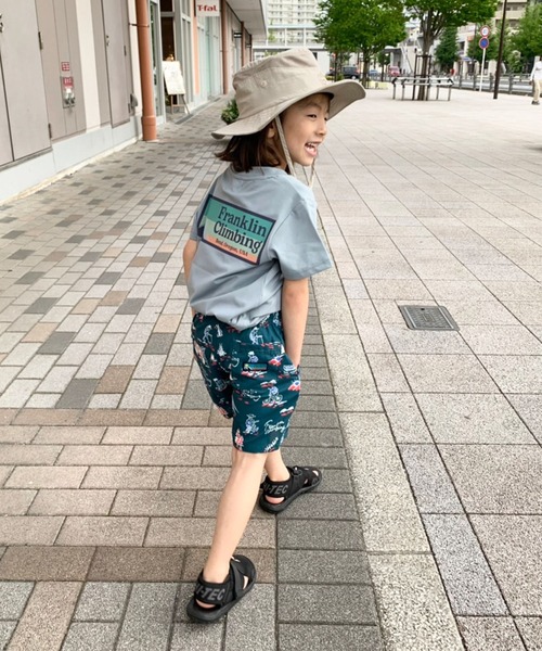Franklin Climbing（フランクリンクライミング）の「【KIDS】【Franklin Climbing】バッグロゴプリントフレキシブルテックショートスリーブTee（Tシャツ/カットソー・キッズ・ホワイト/バイオレット/グリーン/イエロー/サックスブルー/ベージュ/ブラック・M/L/XL）」の17枚目の写真