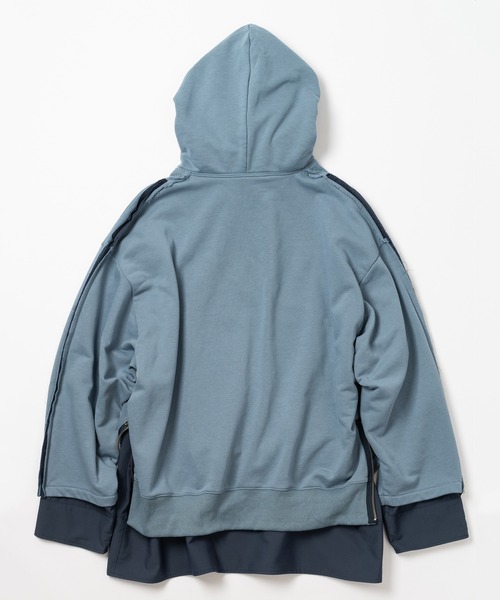 Wizzard（ウィザード）の「Wizzard ウィザード / LAYERED ZIP HOODIE レイヤードジップフーディ / W23AW-DC010（パーカー・メンズ・ブラック/ブルー/グレー・0/1/2/3）」の5枚目の写真