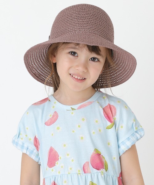 HAKKA KIDS(ハッカキッズ)の「レースリボン付きブレードハット(ハット・キッズ・ベージュ/ブラウン/ピンク・L/M/S)」の2枚目の写真