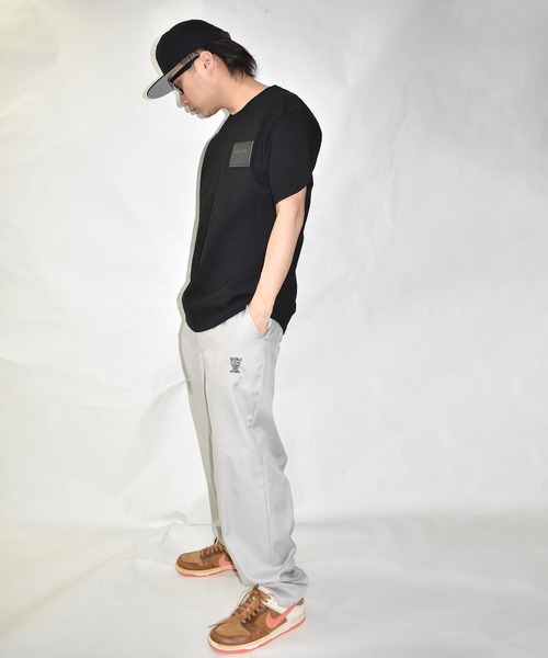 DOUBLE STEAL(ダブルスティール)の「レザーパッチ Tシャツ(Tシャツ/カットソー・メンズ・ホワイト/ブラック/グレー/カーキ/ライトグリーン・MEDIUM/LARGE/X-LARGE/XX-LARGE)」の20枚目の写真