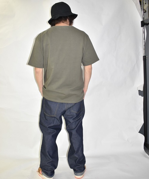 DOUBLE STEAL(ダブルスティール)の「レザーパッチ Tシャツ(Tシャツ/カットソー・メンズ・ホワイト/ブラック/グレー/カーキ/ライトグリーン・MEDIUM/LARGE/X-LARGE/XX-LARGE)」の18枚目の写真