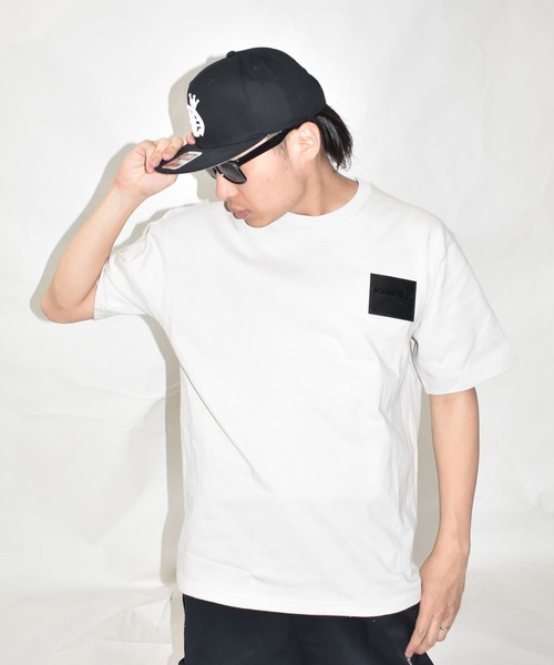 DOUBLE STEAL(ダブルスティール)の「レザーパッチ Tシャツ(Tシャツ/カットソー・メンズ・ホワイト/ブラック/グレー/カーキ/ライトグリーン・MEDIUM/LARGE/X-LARGE/XX-LARGE)」の8枚目の写真