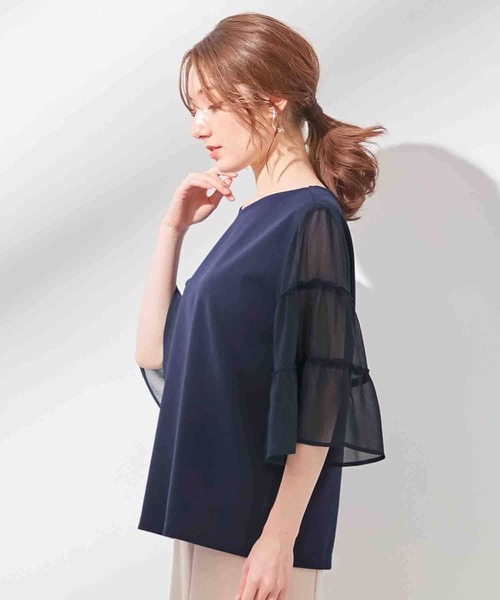 alotta(アロッタ)の「袖ティアード切替トップス(Tシャツ/カットソー・レディース・ピンク/ライトブルー/オフホワイト/ブラック/ネイビー・LARGE/MEDIUM/X-LARGE/XX-LARGE)」の17枚目の写真