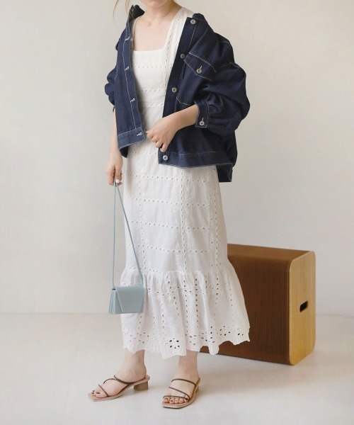 Bab(バブ)の「【低身長向けサイズあり】コットンレースマーメイドワンピース(ワンピース・レディース・オフホワイト/ブラック・M/S)」の17枚目の写真