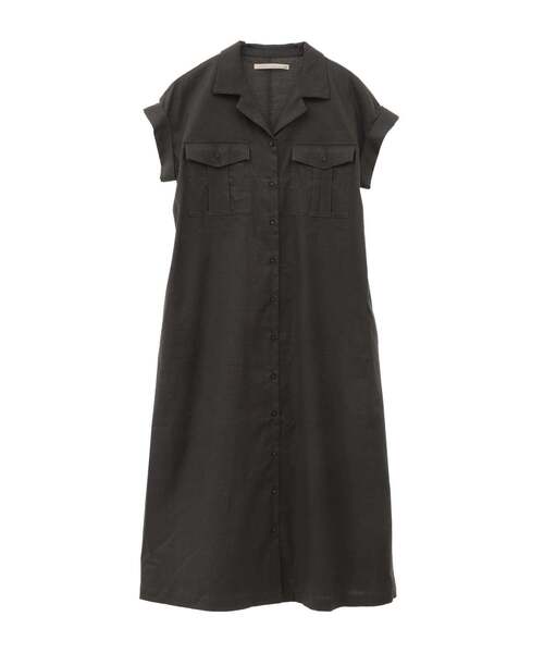MELROSE claire（メルローズ クレール）の「【上品な印象のレーヨンリネン素材の大人女性ワンピース】（シャツワンピース・レディース・チャコールグレー/ベージュ/ネイビー・FREE）」の15枚目の写真