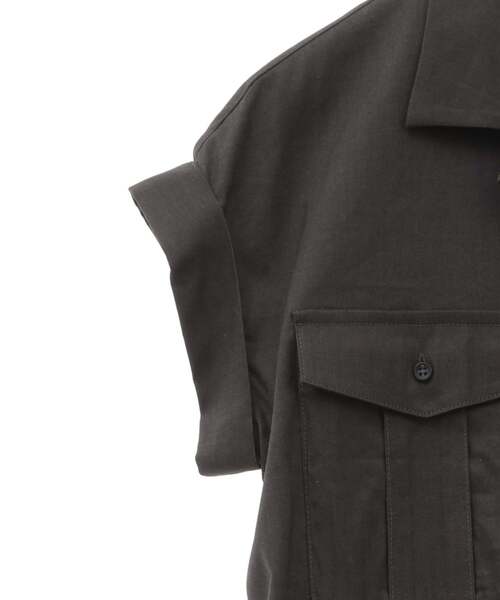 MELROSE claire（メルローズ クレール）の「【上品な印象のレーヨンリネン素材の大人女性ワンピース】（シャツワンピース・レディース・チャコールグレー/ベージュ/ネイビー・FREE）」の18枚目の写真