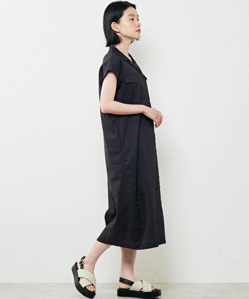 MELROSE claire（メルローズ クレール）の「【上品な印象のレーヨンリネン素材の大人女性ワンピース】（シャツワンピース・レディース・チャコールグレー/ベージュ/ネイビー・FREE）」の21枚目の写真