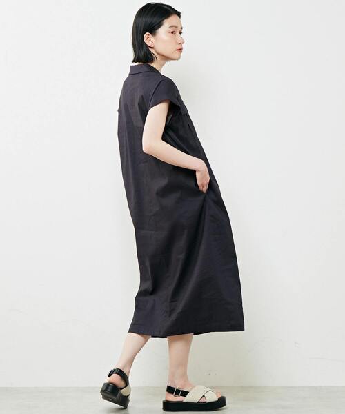 MELROSE claire（メルローズ クレール）の「【上品な印象のレーヨンリネン素材の大人女性ワンピース】（シャツワンピース・レディース・チャコールグレー/ベージュ/ネイビー・FREE）」の22枚目の写真
