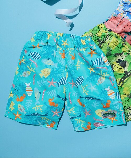 BREEZE（ブリーズ）の「【UVカット水着】ワクワクビーチショーツ（水着・キッズ・オフホワイト/ブルー/サックスブルー/ライム/グリーン/レッド/ピンク/パープル・80/90/100/110/120/130/140）」の5枚目の写真