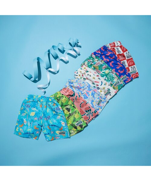 BREEZE（ブリーズ）の「【UVカット水着】ワクワクビーチショーツ（水着・キッズ・オフホワイト/ブルー/サックスブルー/ライム/グリーン/レッド/ピンク/パープル・80/90/100/110/120/130/140）」の9枚目の写真
