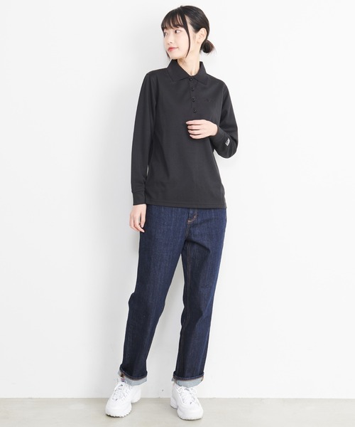 FILA（フィラ）の「FILA フィラ ブランド ロゴ ワンポイント 刺繍 UVカット 吸汗速乾 抗菌防臭 ボタンダウン 長袖 ポロシャツ（ポロシャツ・レディース・ホワイト系その他/ネイビー/ピンク/ブラック/ブラック系その他/ホワイト・LL/M/L）」の15枚目の写真