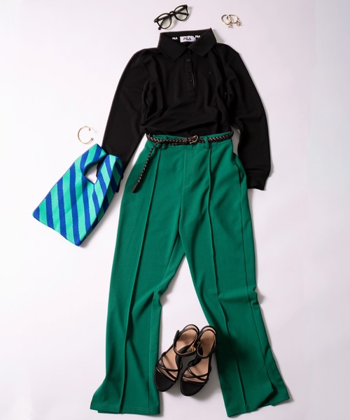 FILA（フィラ）の「FILA フィラ ブランド ロゴ ワンポイント 刺繍 UVカット 吸汗速乾 抗菌防臭 ボタンダウン 長袖 ポロシャツ（ポロシャツ・レディース・ホワイト系その他/ネイビー/ピンク/ブラック/ブラック系その他/ホワイト・LL/M/L）」の19枚目の写真