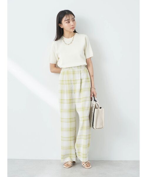 earth music&ecology（アースミュージックアンドエコロジー）の「総針クルーネックハンソデプルオーバー（Tシャツ/カットソー・レディース・グリーン/ネイビー/イエロー/アイボリー/ブルー・S/M）」の8枚目の写真