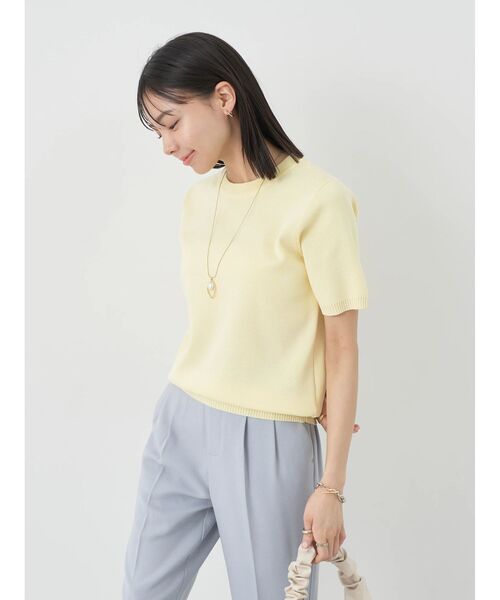 earth music&ecology（アースミュージックアンドエコロジー）の「総針クルーネックハンソデプルオーバー（Tシャツ/カットソー・レディース・グリーン/ネイビー/イエロー/アイボリー/ブルー・S/M）」の13枚目の写真