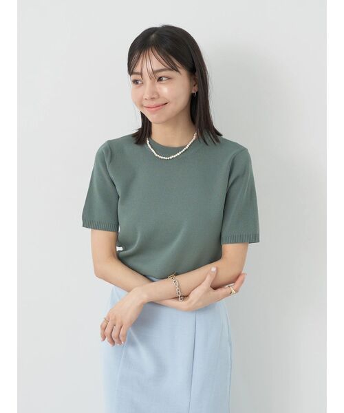 earth music&ecology（アースミュージックアンドエコロジー）の「総針クルーネックハンソデプルオーバー（Tシャツ/カットソー・レディース・グリーン/ネイビー/イエロー/アイボリー/ブルー・S/M）」の18枚目の写真