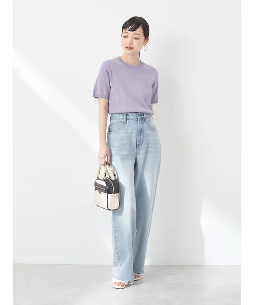 earth music&ecology（アースミュージックアンドエコロジー）の「総針クルーネックハンソデプルオーバー（Tシャツ/カットソー・レディース・グリーン/ネイビー/イエロー/アイボリー/ブルー・S/M）」の19枚目の写真