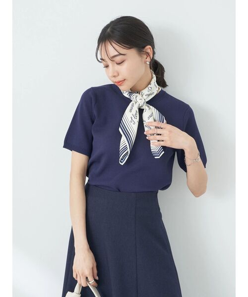 earth music&ecology（アースミュージックアンドエコロジー）の「総針クルーネックハンソデプルオーバー（Tシャツ/カットソー・レディース・グリーン/ネイビー/イエロー/アイボリー/ブルー・S/M）」の21枚目の写真