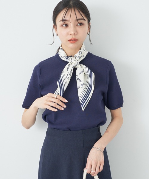 earth music&ecology（アースミュージックアンドエコロジー）の「総針クルーネックハンソデプルオーバー（Tシャツ/カットソー・レディース・グリーン/ネイビー/イエロー/アイボリー/ブルー・S/M）」の3枚目の写真