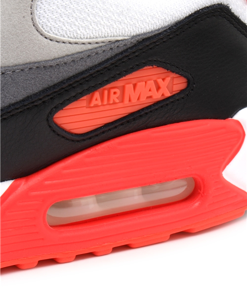 NIKE SPORTSWEAR（ナイキスポーツウェアー）の「ユニセックス ナイキ エアマックス 90 NIKE AIR MAX 90 OG 725233-106（スニーカー・レディース・ホワイト・27.5cm/28.5cm/26.5cm/24.5cm/24cm/28cm/27cm）」の10枚目の写真