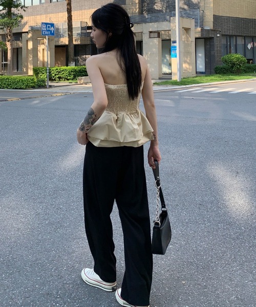 PIN(ピン)の「ペプラムベアトップ(チューブトップ・レディース・アイボリー・L/M/S)」の10枚目の写真