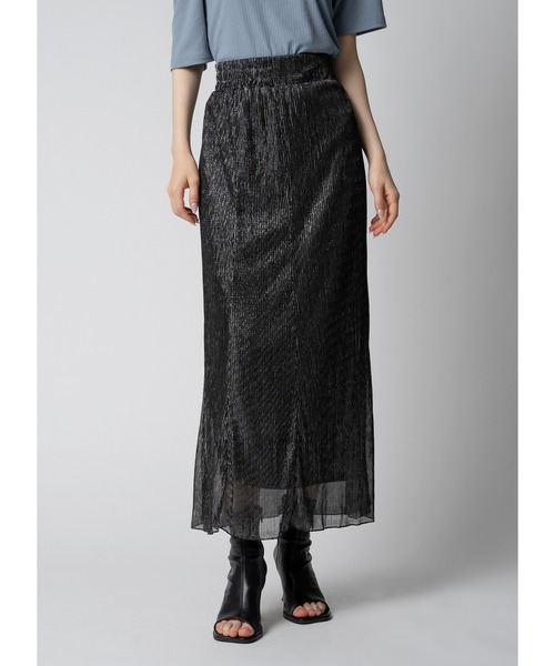 Adoon plain（アドーンプレーン）の「ラメプリーツスカート（スカート・レディース・ライトグレー/グレー/ブラック・LARGE/MEDIUM）」の3枚目の写真
